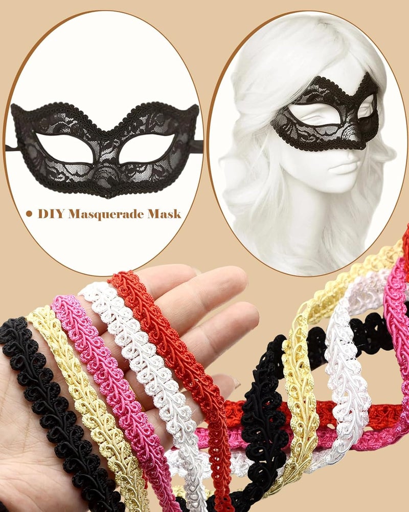 MSCFTFB 14 Yards Gimp Braid Trim,1/2 inch Gift Wrap Ribbon, Woven Fabric Lace Trim for Upholstery Costume Curtain,Lamp,Jewelry,Decorative Embellishment for Sewing Craft (Hot Pink) - Image 4